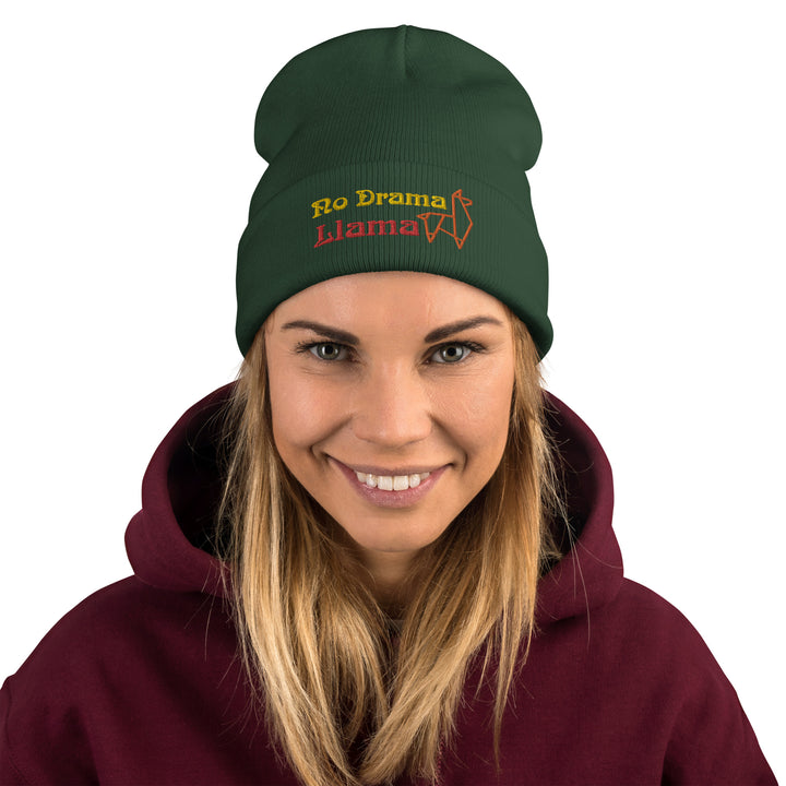 No Drama Embroidered Beanie