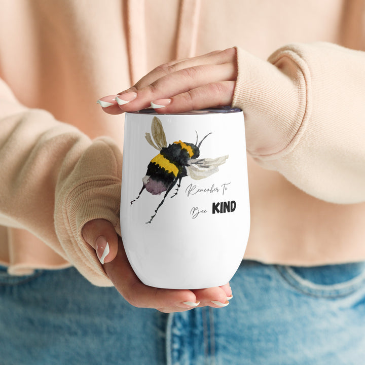 Bee Kind Wine tumbler